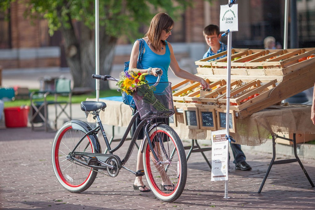 Perusing one of the local farmers markets. 