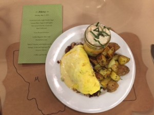 Recent conference attendees enjoyed a hearty breakfast at Holiday Inn Downtown at the Park Missoula. My favorite—the fresh fruit parfait in the mason jar and—and the Montana placemat. Nice touch.