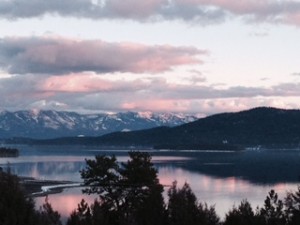 Sunset view of Flathead Lake