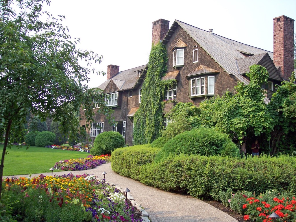 The lush grounds at the Conrad Mansion Museum. 