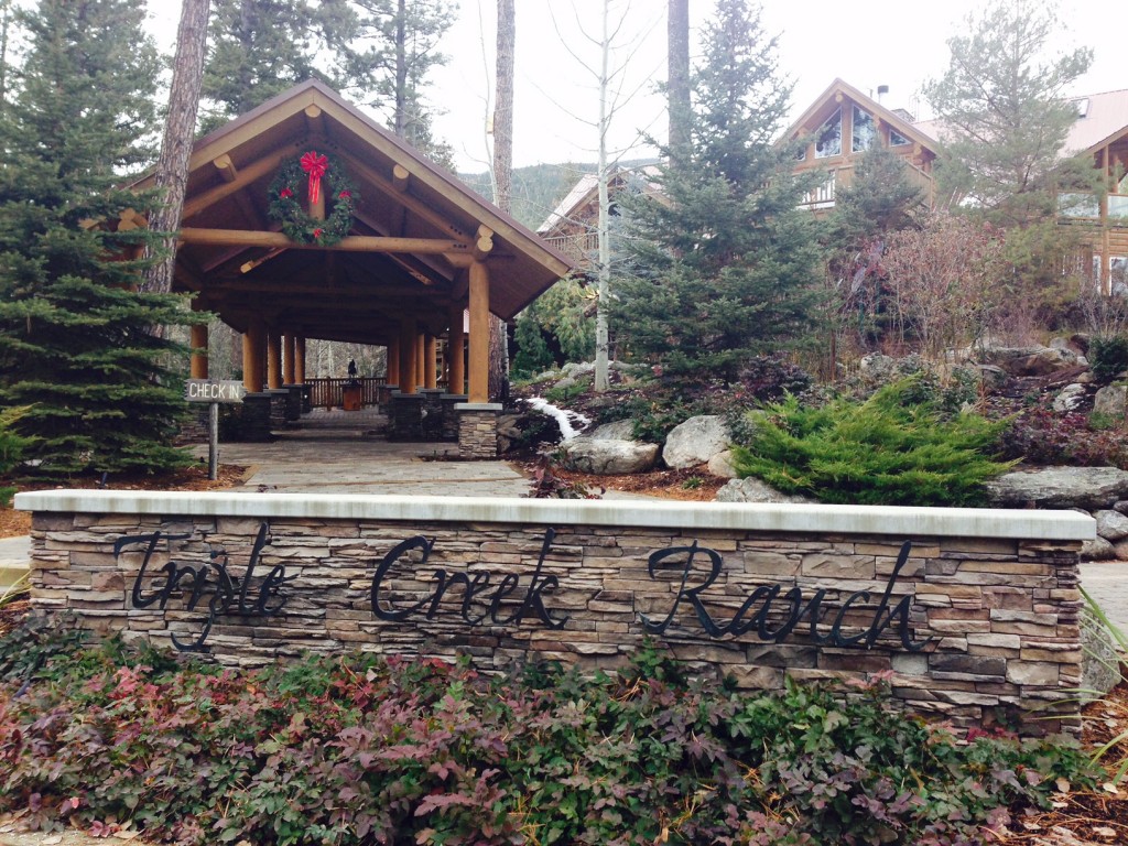 Entrance to the lodge at Triple Creek Ranch.