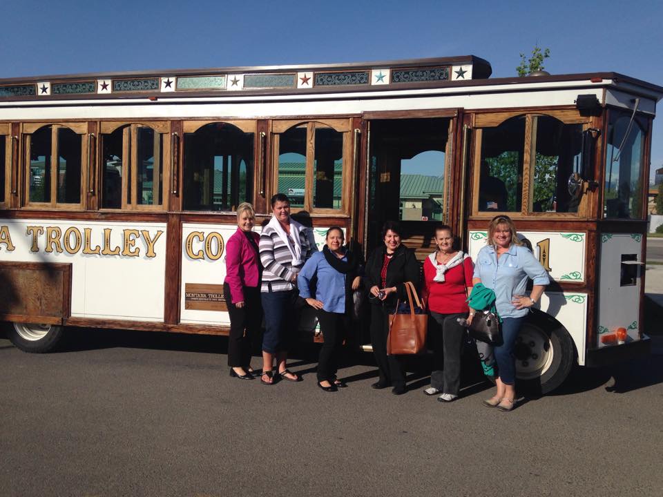A trolley is a great transportation option for groups in Kalispell. 