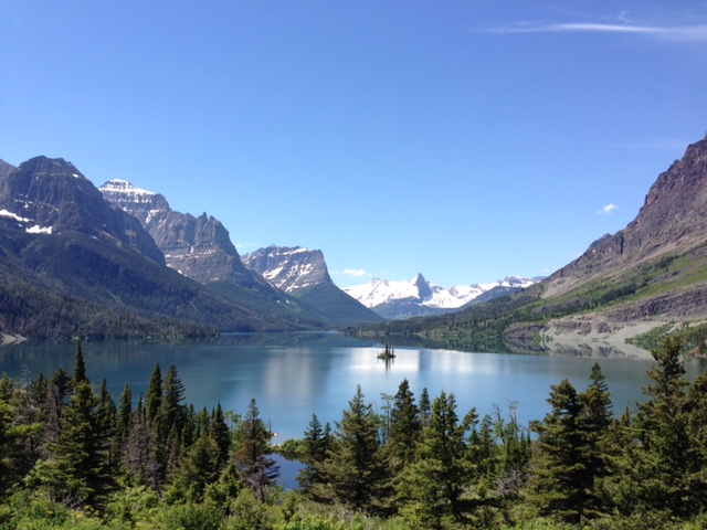 Wild Goose Island and St. Mary Lake in Glacier National Park.