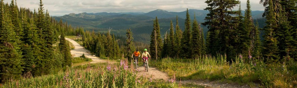 Biking one of the many trails in Glacier County.