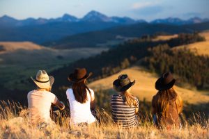 Taking in the view of Montana from the "top of the world" at The Ranch at Rock Creek. 